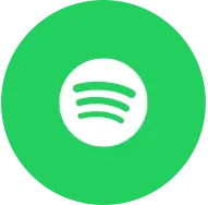 Spotify logo icon in a green circle.