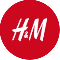 H&M logo icon in a red circle.