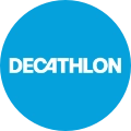 Decathlon logo icon in a blue circle.